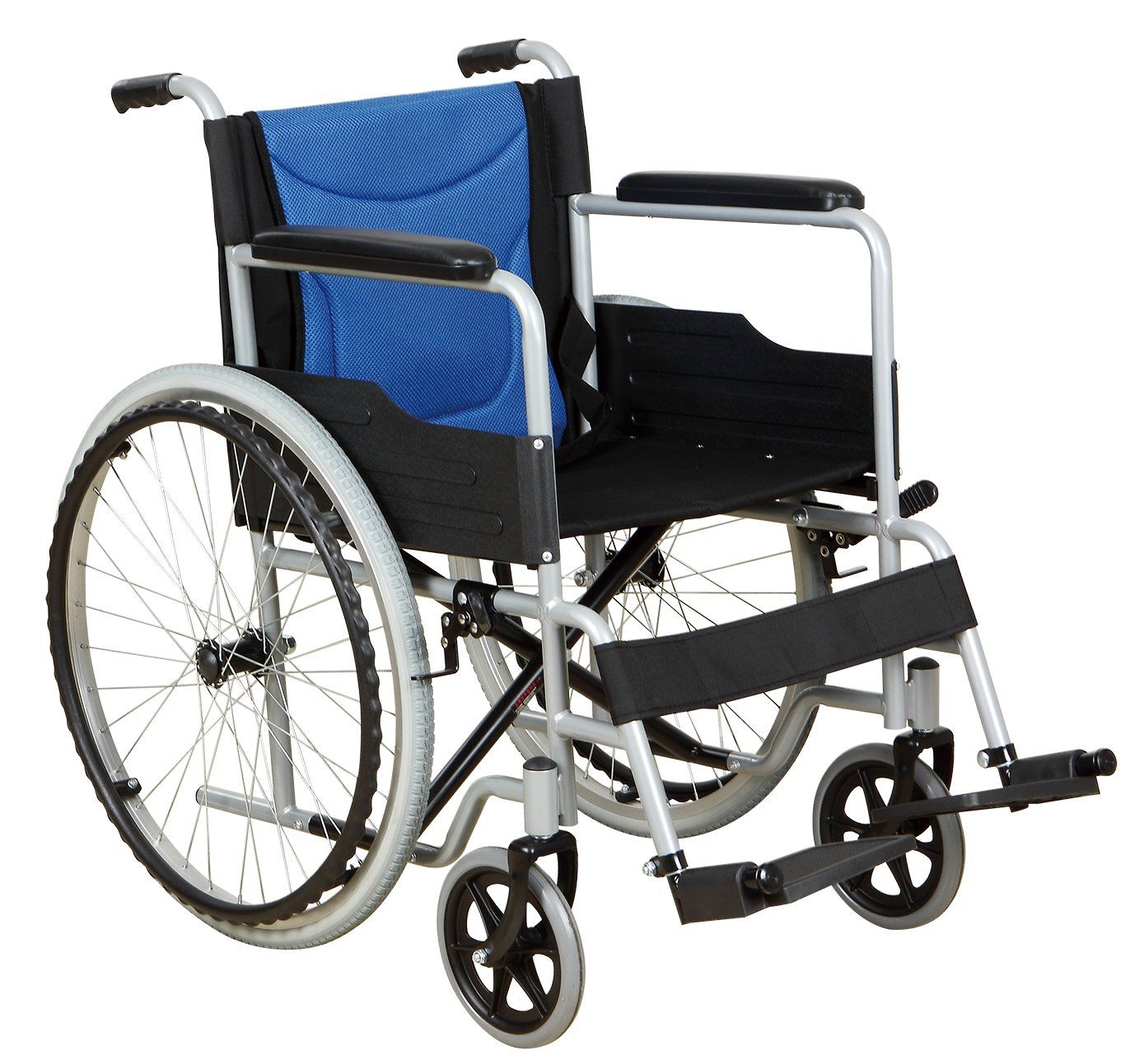 Folding Steel Powder Coated Frame Manual Wheelchair with CE