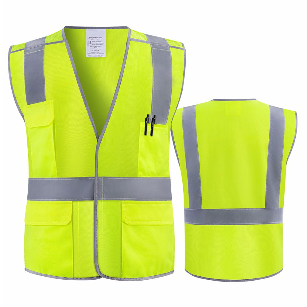 High-Visibility Reflective Safety Vest for Construction Road Work